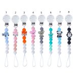 Attache - sucette bébé silicone mignon animal perles sucette chaîne factice porte - mamelon p31b Attache - sucette bébé silicone mignon animal perles sucette chaîne factice porte - mamelon p31b