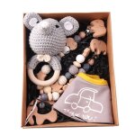 Attache - sucette en bois pour bébé, 4 pièces / ensemble, clip de chaîne, pendentif de poussette, hochet ... Attache - sucette en bois pour bébé, 4 pièces / ensemble, clip de chaîne, pendentif de poussette, hochet ...