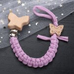Attache - sucette en bois de hêtre pour bébé, ulen coton, crochet, jouets a mâcher faits a la main, cadeau, ... Attache - sucette en bois de hêtre pour bébé, ulen coton, crochet, jouets a mâcher faits a la main, cadeau, ...