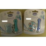 Attache - sucette chicco avec clip souple bleu clair