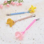 Attache sucette coton, 3pcs attache sucette avec pince attache tetine pour b�b� pour fixer t�tine aux ...