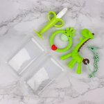Attache - sucette en silicone pour bb, 5 pices, clip de sucette, dessin, animal, porte - sucette, ...