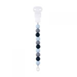 Attache sucette silicone - bleu et gris - nattou
