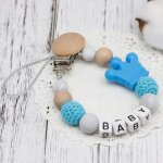 Attache - sucette en silicone avec nom pour bb, porte - souris jowith, cadeau de fte prchristophe, ...