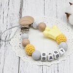 Attache - sucette en silicone avec nom pour bb, porte - souris jowith, cadeau de fte prchristophe, ...