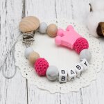 Attache - sucette en silicone avec nom pour bb, porte - souris jowith, cadeau de fte prchristophe, ...
