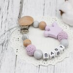 Attache - sucette en silicone avec nom pour bb, porte - souris jowith, cadeau de fte prchristophe, ...