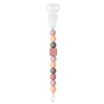 Attache sucette silicone pche rose et brique - nattou