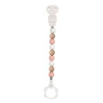 Attache sucette silicone - rose blanc beige - nattou