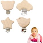Attache sucette, attache t�tine, sucette clips, bebe pince, 4pc porte sucette forme de dessin anim� pour ...