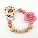 Attache - tétine en bois de silicone avec nom, fait a la main gratuitement, anneau de dentition sûr, ... Attache - tétine en bois de silicone avec nom, fait a la main gratuitement, anneau de dentition sûr, ...