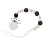 Attache - ttine en cristal fait a la main chane de sucette chupeta pour bb, clips factice pour ttines, ...