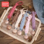 Attache - t�tine en h�tre pour b�b�, 1 pi�ce, clip de sucette pour b�b�, porte - sucette tress�, anneau ...