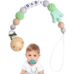 Attache ttine jouet en silicone (vert) - attache ttine bb anti chute - indispensable pour les bbs ...