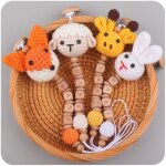 Attache - tétine en perles de bois pour bébé, jouet unisexe pour garçon et fille, anti - douleur, cadeau ... Attache - tétine en perles de bois pour bébé, jouet unisexe pour garçon et fille, anti - douleur, cadeau ...