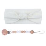 Attache - ttine en silicone pour bb, 2 pices, attache - sucette, chane, nud papillon, perles sans ...