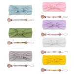 Attache - ttine en silicone pour bb, 2 pices, attache - sucette, chane, nud papillon, perles sans ...