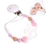 Attache t�tine en silicone pour b�b� et enfant, porte cha�ne, attache t�tine, pour gar�on et fille