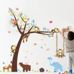 Autocollants d'animaux de la forêt pour enfants, etiquette arbre, décoration de chambre a coucher, ours, ... Autocollants d'animaux de la forêt pour enfants, etiquette arbre, décoration de chambre a coucher, ours, ...