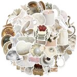 Autocollant de ballet blanc perle ins pour filles, etiquette mignonne, esthtique, pour journal intime, ...