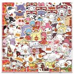 Autocollants cannelle m�lang�s sanrio kuromi, pour bricolage, t�l�phone, bagages, ordinateur portable, ...