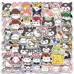 Autocollants cannelle m�lang�s sanrio kuromi, pour bricolage, t�l�phone, bagages, ordinateur portable, ...
