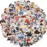 Autocollants genshin impact anime 100 pour valise skateboard ordinateur portable bouteilles d'eau voiture ...