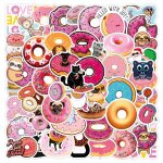Autocollant graffiti en forme de beignet en pvc, 50 pièces, etanche, pour valise, ordinateur portable, ... Autocollant graffiti en forme de beignet en pvc, 50 pièces, etanche, pour valise, ordinateur portable, ...