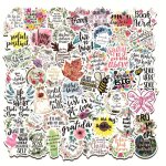Autocollants graffiti en pvc impermable, 50 slogan anglais inspirants, coupe d'eau pour ordinateur portable ...