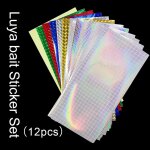 Autocollants lumineux pour la pche en mer, 12 pices, couleur mixte, laser, cailles de poisson, ...