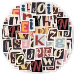 Autocollants a motif de lettres vintage, 52 pices, pour ordinateurs portables, coques de tlphone, ...