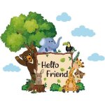 Autocollants muraux forêt, autocollants muraux animaux en carton, citations hello friend, autocollants ... Autocollants muraux forêt, autocollants muraux animaux en carton, citations hello friend, autocollants ...