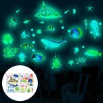Autocollant mural ocan bulle de poisson sous la mer, autocollant pour enfants, 4 pices