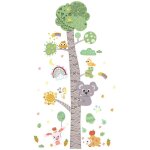 Autocollants muraux pour tableau de croissance pour enfants - autocollants animaux de dessin anim� pour ...