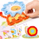 Autocollants de peinture en boule en peluche pour enfants, 1 pice, bricolage cratif, matriel educatif, ...