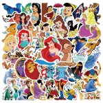 Autocollants princesse disney blanche - neige ariel belle, etiquette graffiti esthtique pour enfants, ...