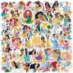 Autocollants princesse disney blanche - neige ariel belle, etiquette graffiti esthtique pour enfants, ...