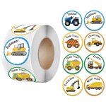 Autocollants de rcompense de camion de dessin anim pour enfants, 500 pices / rouleau, autocollants ...