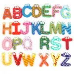 Autocollants de réfrigérateur en bois, 26 lettres de l'alphabet, aimant, dessin animé, coloré, jouets ... Autocollants de réfrigérateur en bois, 26 lettres de l'alphabet, aimant, dessin animé, coloré, jouets ...