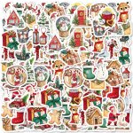 Autocollants sur le thme de nol, 46 pices, elan, pre nol, chaussettes, etui de tlphone portable ...