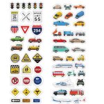 Autocollants de voitures de circulation, jouets pour enfants, valise, valise, ordinateur portable, v�lo, ...