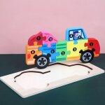 Ax - 4 - planche de puzzle 3d en bois pour enfants, puzzle tangram, vhicule de dessin anim, animaux, ...