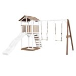Axi beach tower with double swing brown / white - toboggan blanc