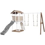 Axi beach tower with double swing brown / white - toboggan gris