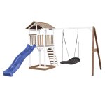 Axi beach tower with roxy nest swing brown / white - blue slide