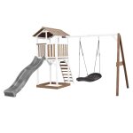 Axi beach tower with roxy nest swing brown / white - toboggan gris