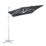 Axi coco parasol d�port� blanc / gris - parasol d�port� rectangulaire 200x300 cm - parasol pied d�port�, ...