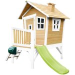 Axi crooked robin maisonnette, marron / blanc - toboggan vert citron