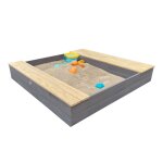 Axi evy - bac a sable bac a sable avec bassin et espace de rangement gris, brun bac a sable bois, bois ...