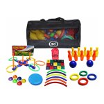 Axi kids activity bag sac d'activit�s educatives pour enfants - lancer d'anneaux - bowling - frisbee ...